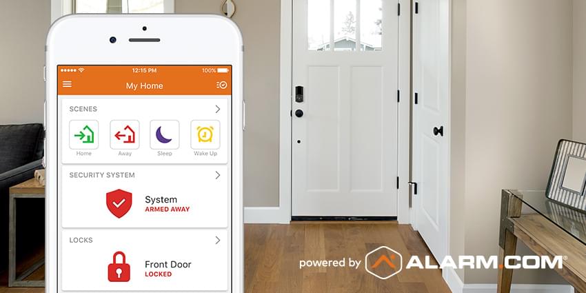 alarm.com smart lock and door